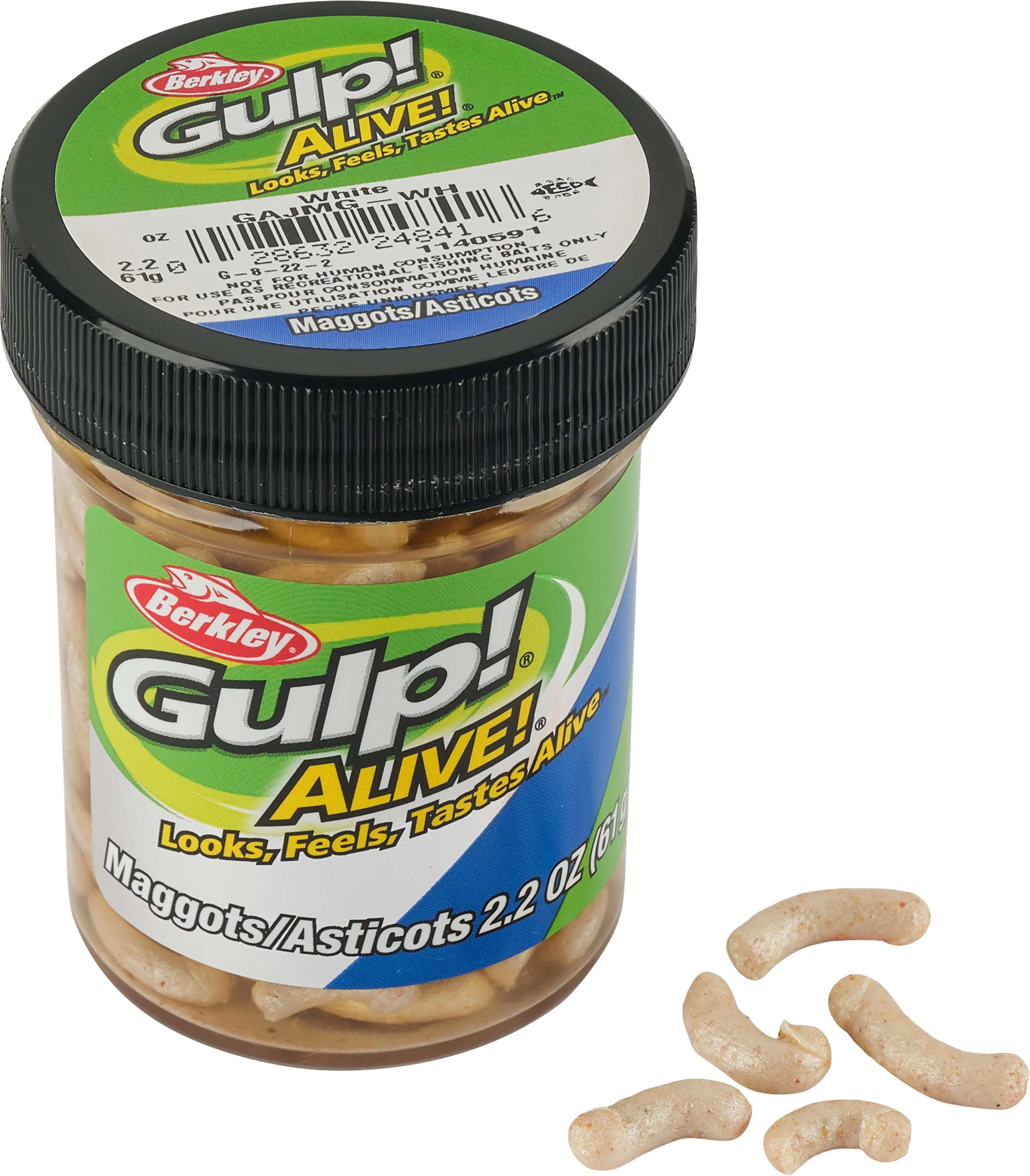 Berkley Gulp! Alive! 1 inch White Maggots 2.2 oz. Jar - Image 2