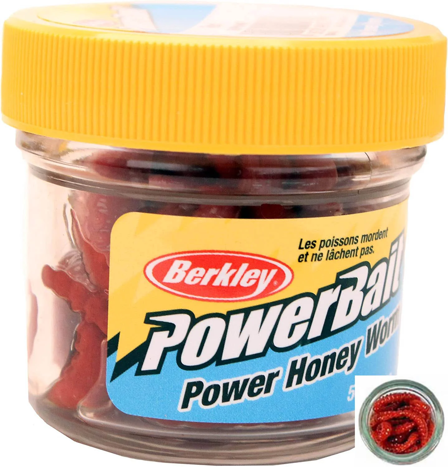 Berkley PowerBait 1 inch Honey Worm (55 per Jar) - Image 3
