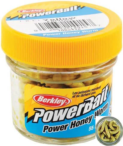 Berkley PowerBait 1 inch Honey Worm (55 per Jar) - Image 4