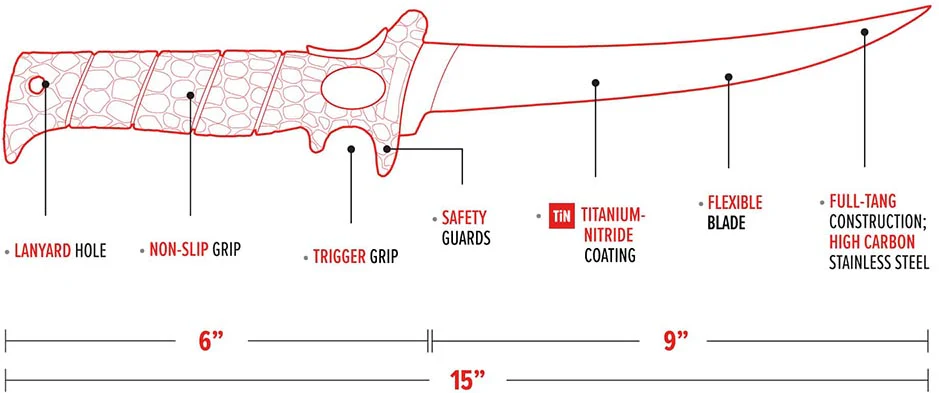 Bubba Tapered Flex Fillet Knife - 9 Inch - Image 4