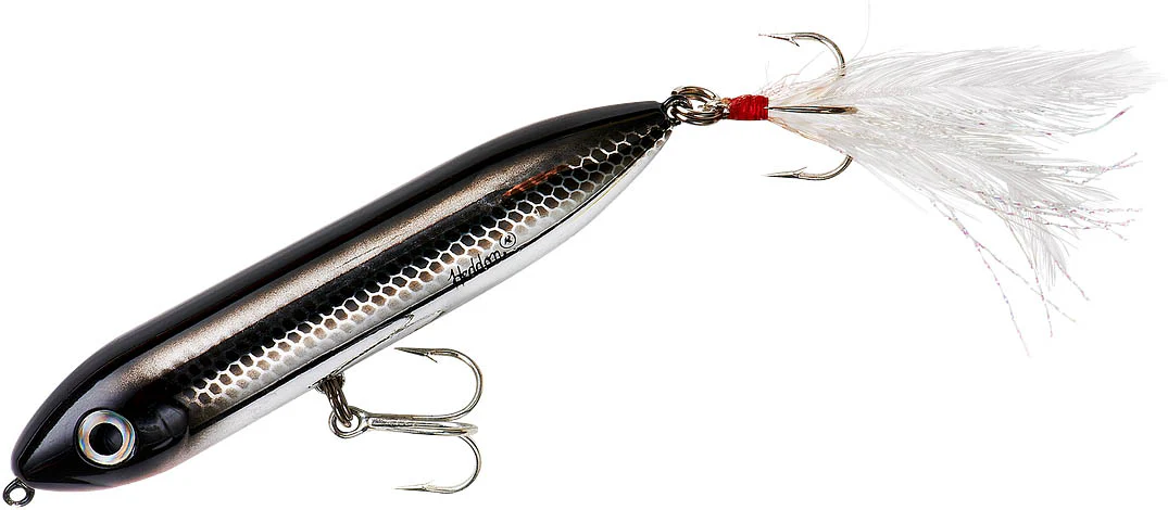 Heddon Super Spook Jr. Feather Dressed 3 1/2 inch Topwater Walker - Image 2