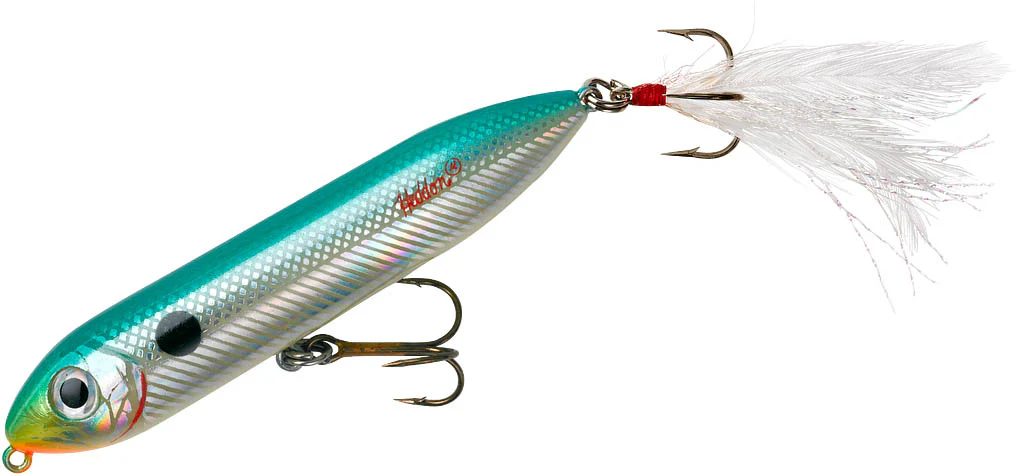 Heddon Super Spook Jr. Feather Dressed 3 1/2 inch Topwater Walker - Image 6
