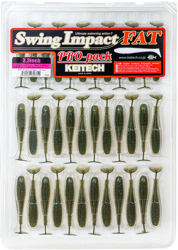 Keitech Fat Swing Impact 3.3 inch Soft Paddle Tail Swimbait - 30 Bait Pro Pack - Image 8