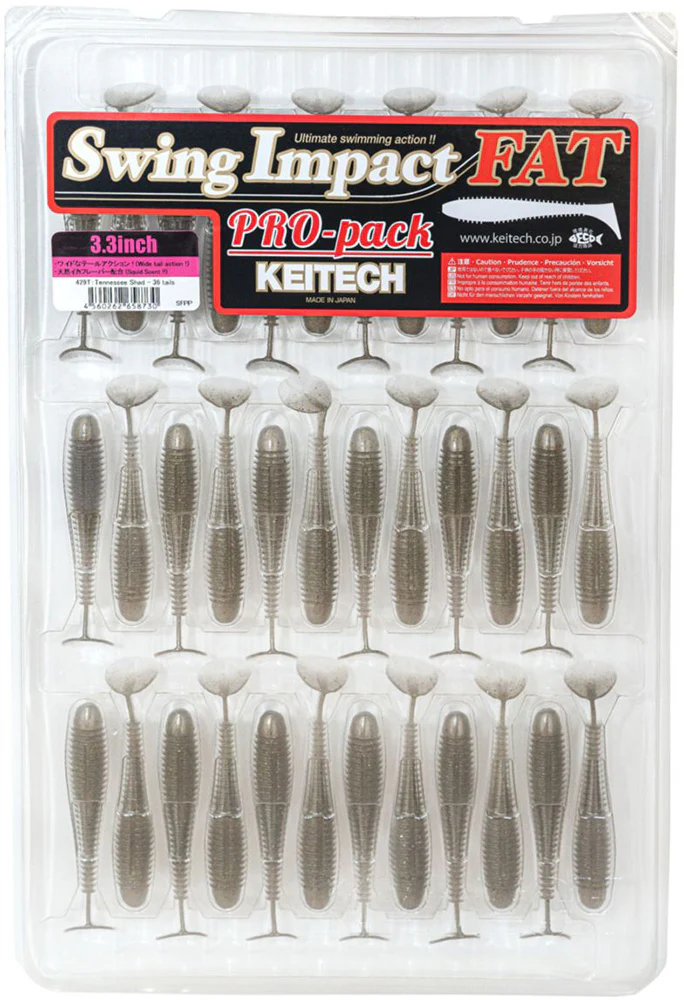 Keitech Fat Swing Impact 3.3 inch Soft Paddle Tail Swimbait - 30 Bait Pro Pack - Image 9