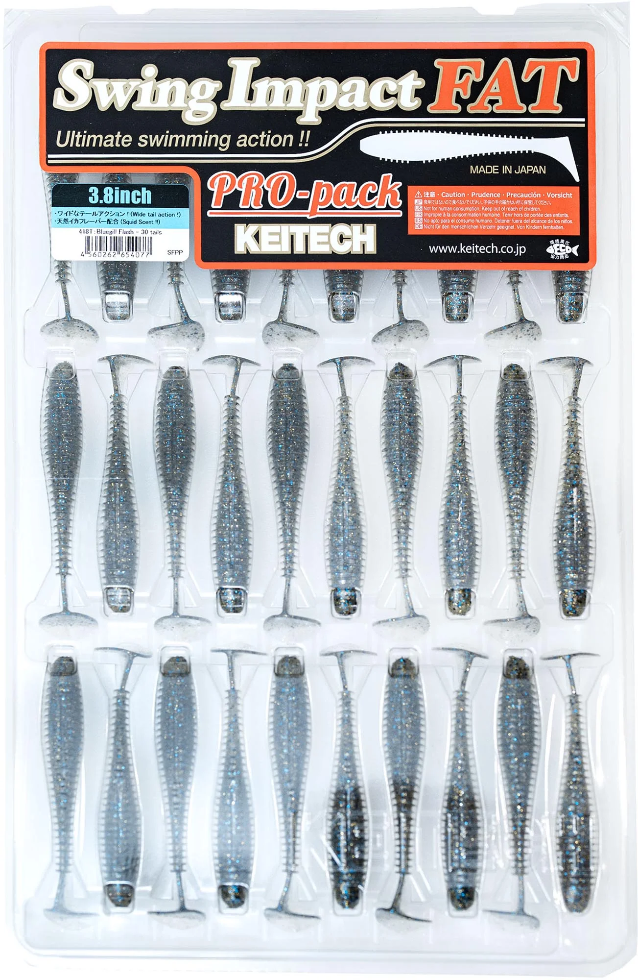 Keitech Fat Swing Impact 3.8 inch Soft Paddle Tail Swimbait - 30 Bait Pro Pack
