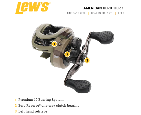 Lew's American Hero Tier 1 Baitcasting Reel - Image 6