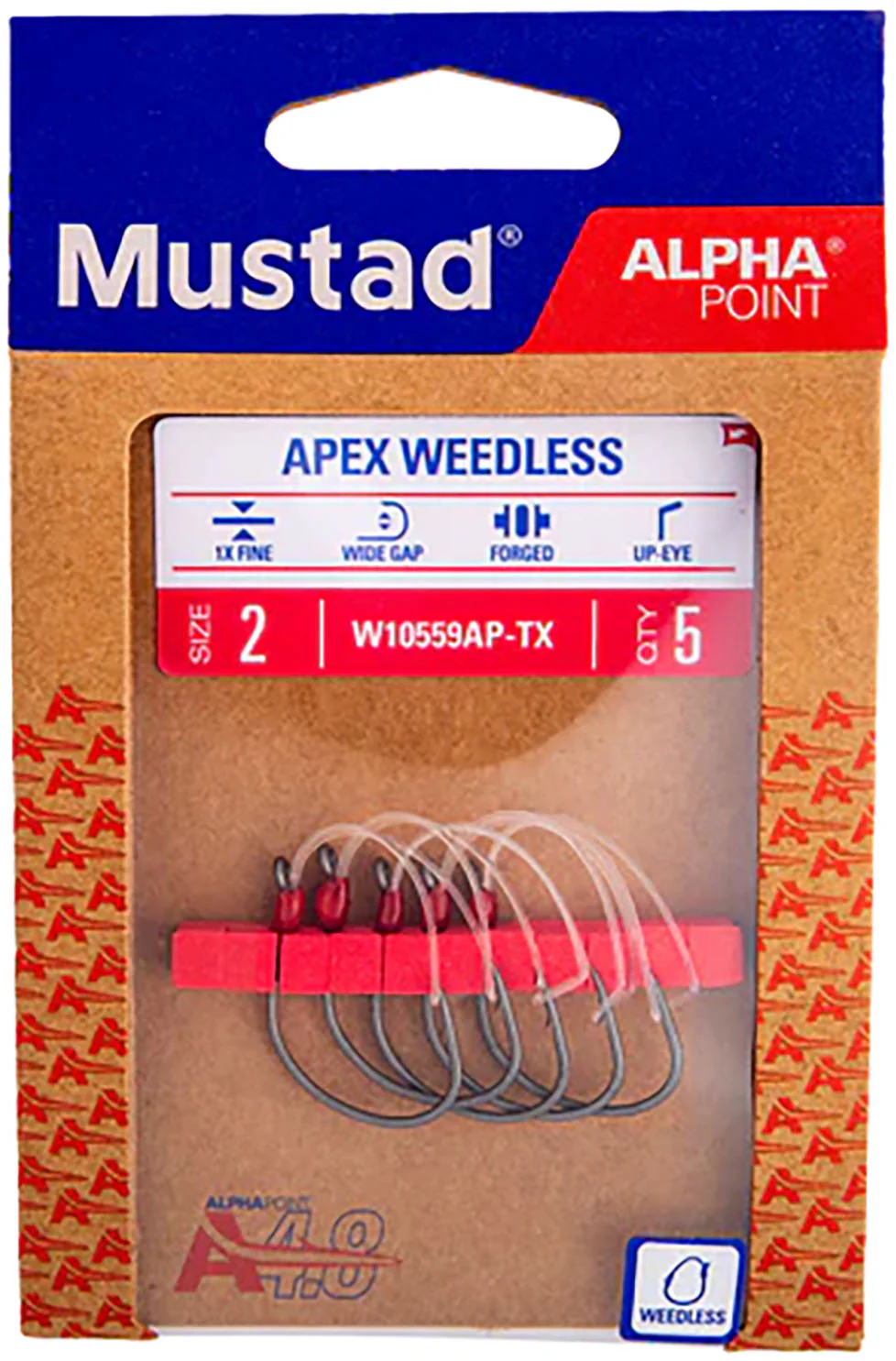 Mustad Alpha-Point Offset Apex Weedless Dropshot Hooks - Image 2