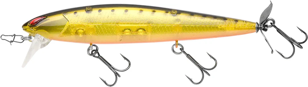 Nories Laydown Minnow Wake Prop Plus Topwater Walker/Prop Bait - 4.5 Inch - Image 2
