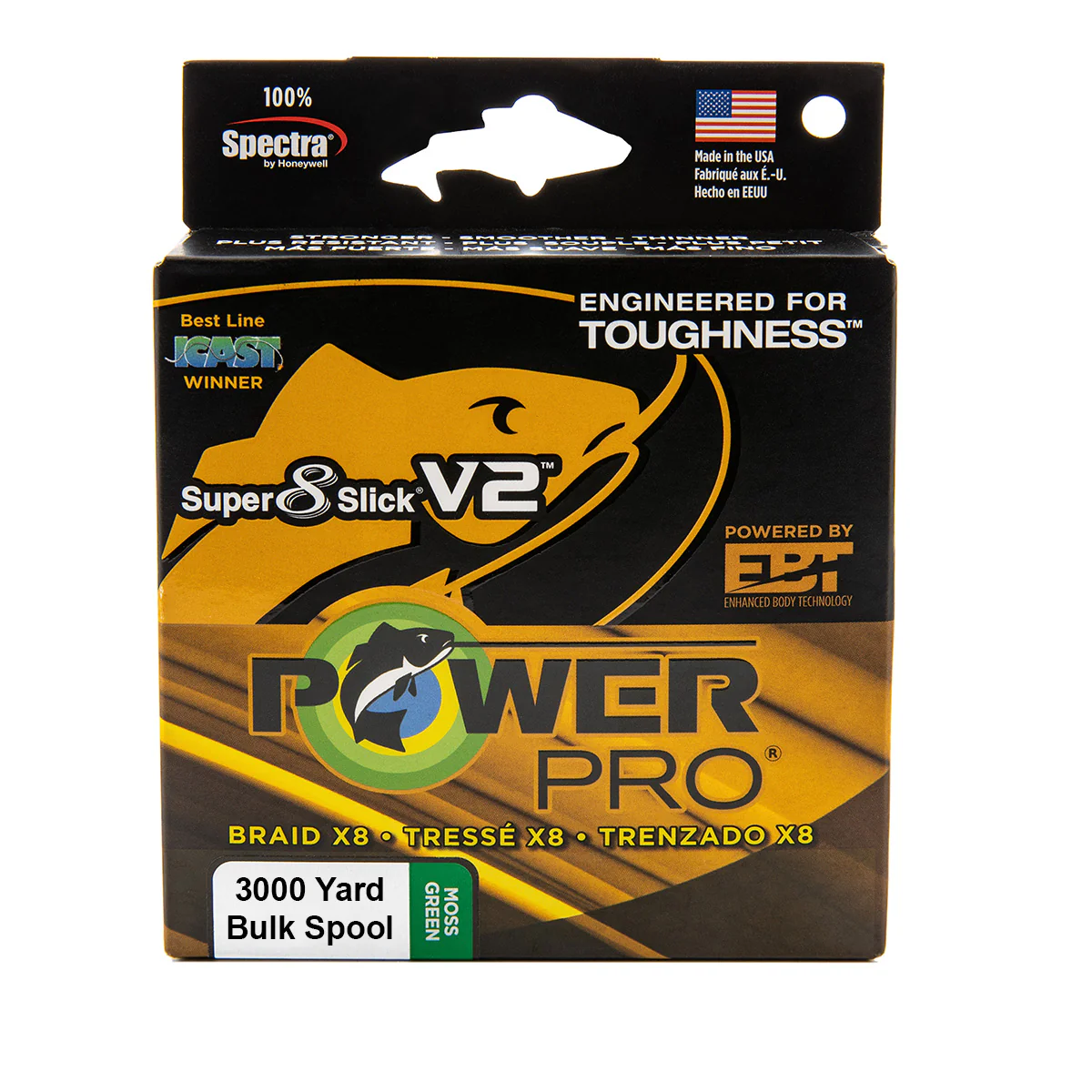 Power Pro Super8Slick V2 Moss Green Braided Line 3000 yard Bulk Spool