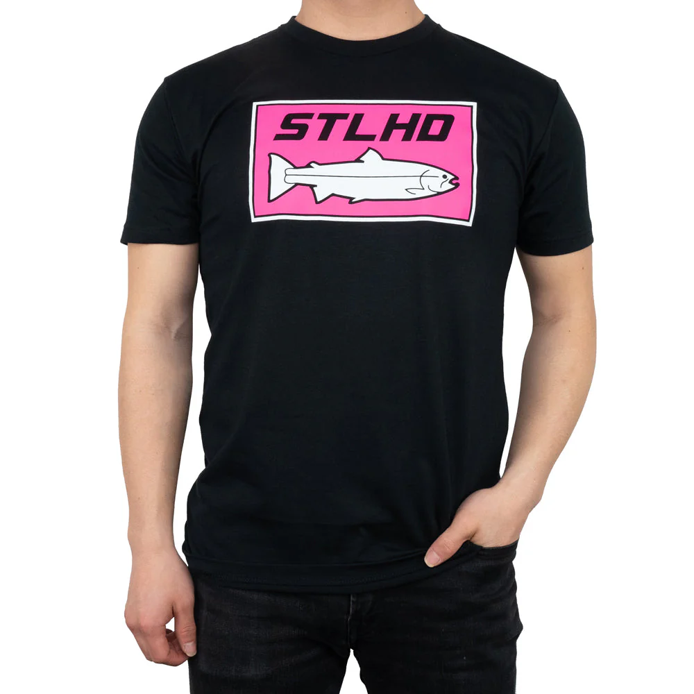 STLHD Men's Neon Pink Black T-Shirt - Image 3