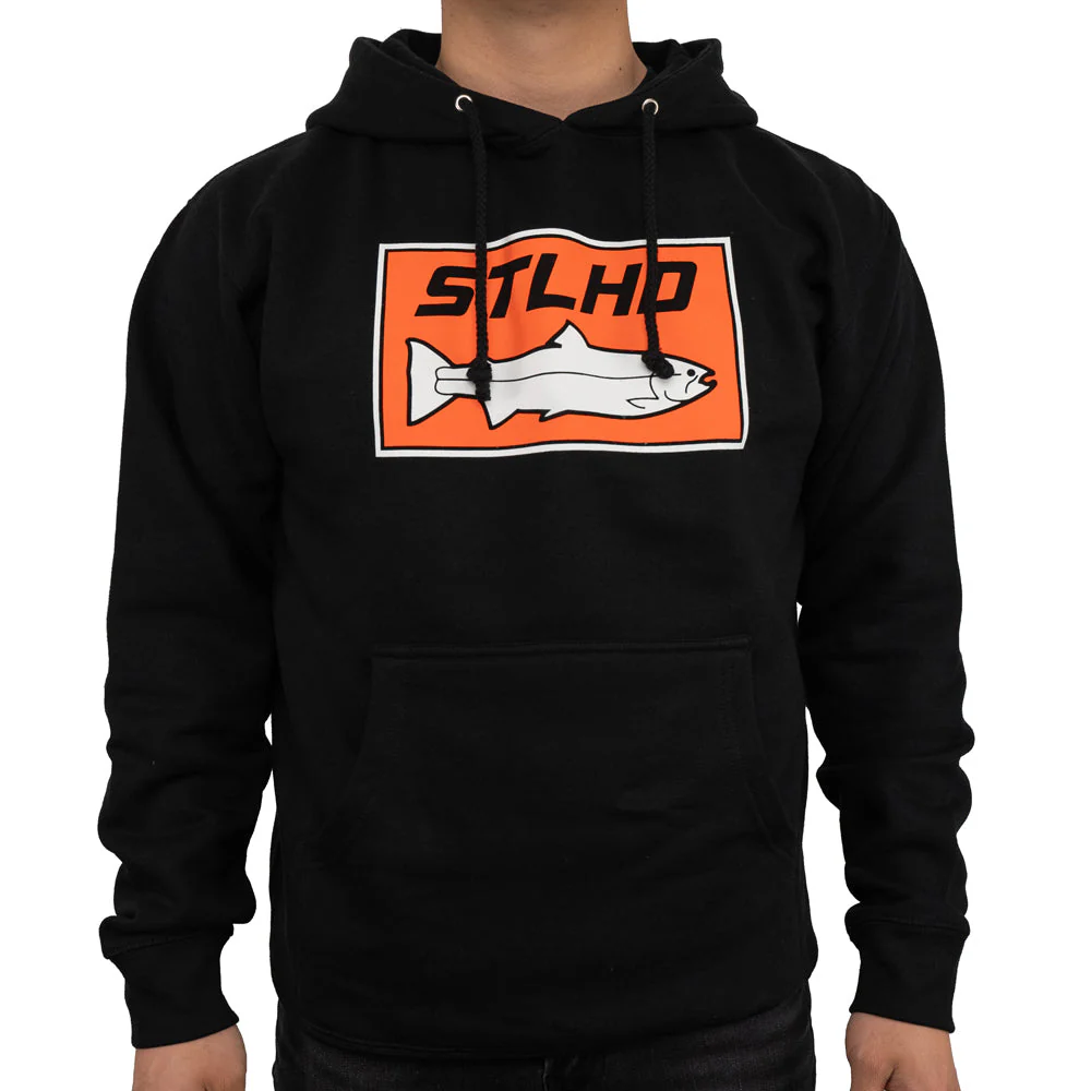 STLHD Men's Standard Logo Black Premium Hoodie - Image 3