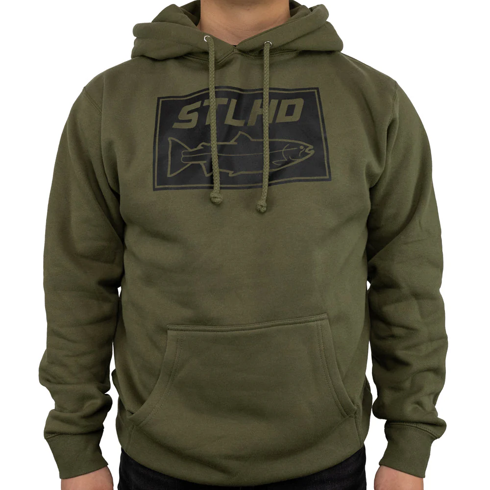 STLHD Men's Tidewater Army Green Premium Hoodie - Image 3